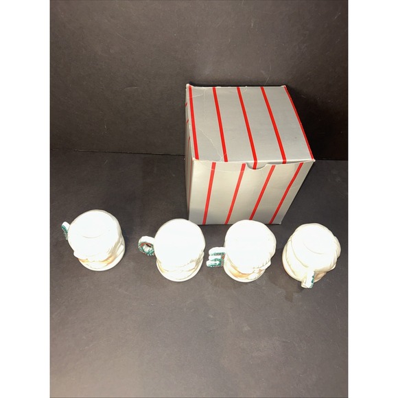 VTG Set of 4 Commodore Japan Noel Santa Faces Ceramic Mugs Hand Painted  1950's - Picture 10 of 13